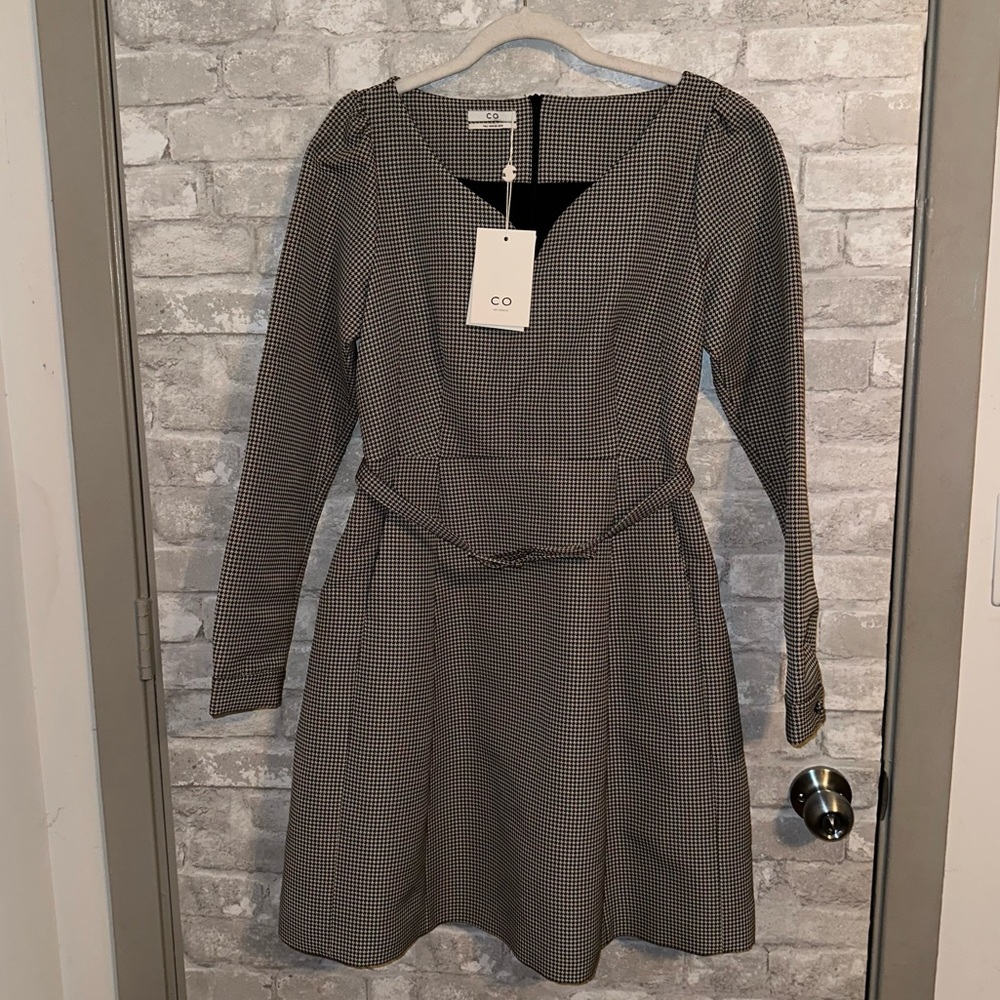 Nwt CO long sleeve belted short dress sz S #JK3